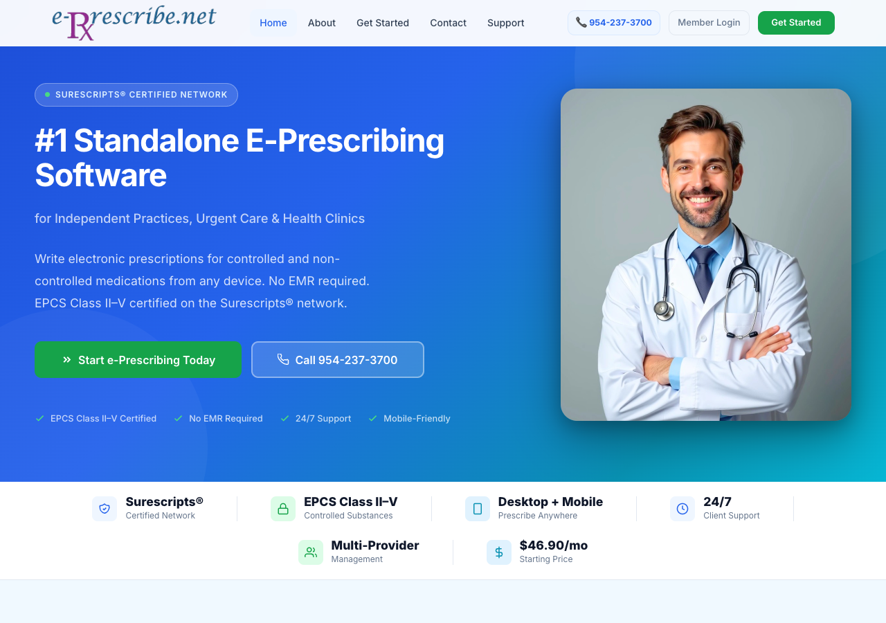 Homepage preview of ePrescribe