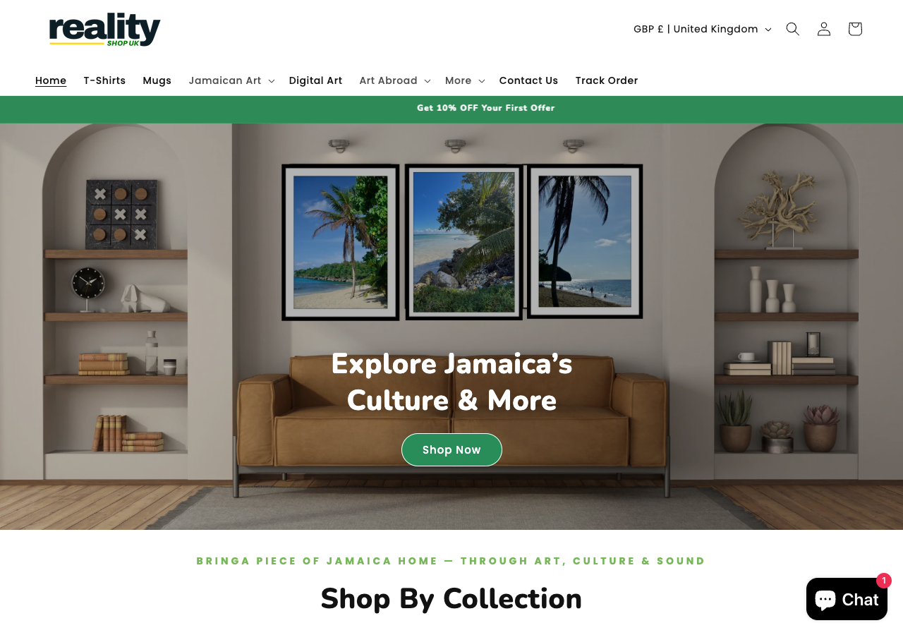 Homepage preview of Reality Shop